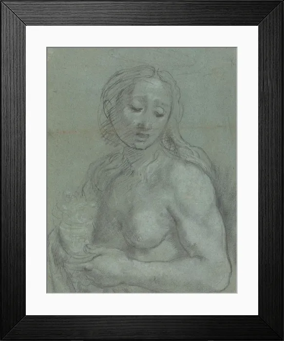 Framed Print : Half-Length of Mary Magdalene [verso], c. 1565 / 1567. Creator: Federico Barocci