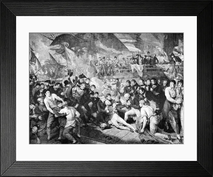 Framed Print : The Death of Lord Nelson in the Moment of Victory, October 21, 1805... 1891. Creator: Benjamin West Framed Print : The Death of Lord Nelson in the Moment of Victory, October 21, 1805... 1891. Creator: Benjamin West