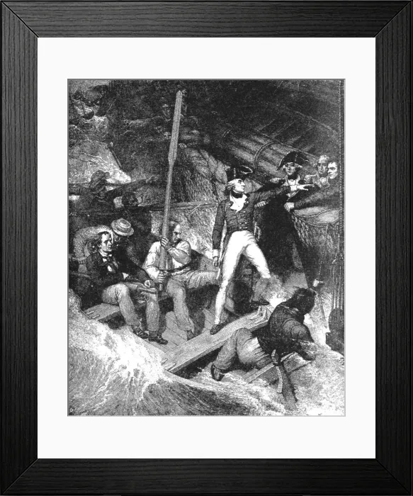 Framed Print : Lieutenant Horatio Nelson Volunteering to Board a Prize in a Violent Gale, November 20... 1891. Creator: Richard Westall Framed Print : Lieutenant Horatio Nelson Volunteering to Board a Prize in a Violent Gale, November 20... 1891. Creator: Richard Westall