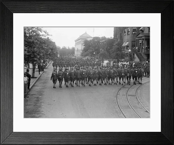 Framed Print : American University Training Camp - Unit From Training Camp Marching Through City, 1917. Creator: Harris & Ewing. American University Training Camp - Unit From Training Camp Marching Through City, 1917. Creator: Harris & Ewing Framed Print : American University Training Camp - Unit From Training Camp Marching Through City, 1917. Creator: Harris & Ewing. American University Training Camp - Unit From Training Camp Marching Through City, 1917. Creator: Harris & Ewing