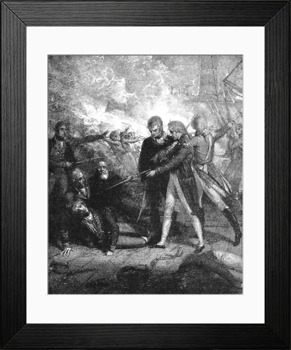 Framed Print : The Victory off Cape St. Vincent, February 14, 1797, Nelson Carrying the San Josef'... 1891. Creator: Richard Westall. The Victory off Cape St. Vincent, February 14, 1797, Nelson Carrying the San Josef'... 1891 Framed Print : The Victory off Cape St. Vincent, February 14, 1797, Nelson Carrying the San Josef'... 1891. Creator: Richard Westall. The Victory off Cape St. Vincent, February 14, 1797, Nelson Carrying the San Josef'... 1891