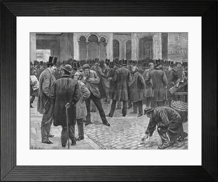 Framed Print : The London Stock Exchange - The American Market, 1891. Creator: William Lockhart Bogle Framed Print : The London Stock Exchange - The American Market, 1891. Creator: William Lockhart Bogle