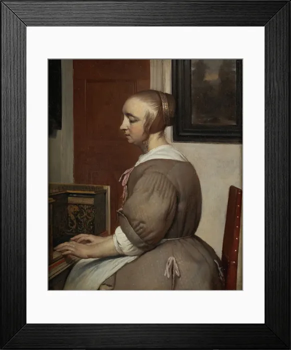 Framed Print : Virginal Woman, 1662. Creator: Gabriel Metsu Framed Print : Virginal Woman, 1662. Creator: Gabriel Metsu