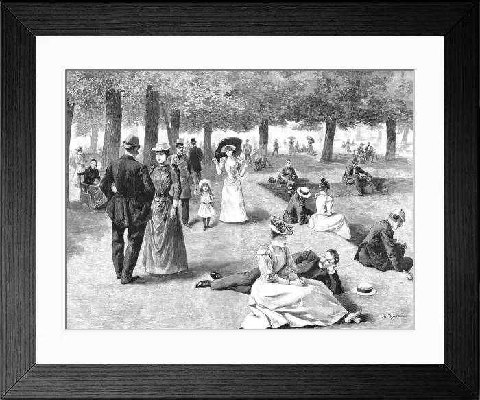 Framed Print : A Favourite Sunday Resort - A Scene in Hampton Court Grounds, 1891. Creator: Stanislaw Rejchan Framed Print : A Favourite Sunday Resort - A Scene in Hampton Court Grounds, 1891. Creator: Stanislaw Rejchan