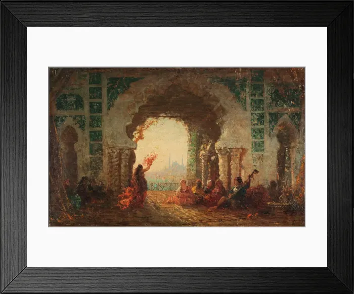 Framed Print : Sérail à Constantinople, la danse de l'almée, between 1880 and 1900. Creator: Felix Francois Georges Philibert Ziem Framed Print : Sérail à Constantinople, la danse de l'almée, between 1880 and 1900. Creator: Felix Francois Georges Philibert Ziem