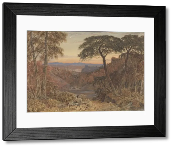 Framed Print : An Arcadian Landscape. Creator: George Barret the Younger Framed Print : An Arcadian Landscape. Creator: George Barret the Younger