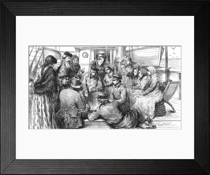 Framed Print : The Emigration of the Russian Jews - Sketches on board the Guion Liner Wisconsin, 1891. Creator: Unknown. The Emigration of the Russian Jews - Sketches on board the Guion Liner Wisconsin, 1891. Creator: Unknown Framed Print : The Emigration of the Russian Jews - Sketches on board the Guion Liner Wisconsin, 1891. Creator: Unknown. The Emigration of the Russian Jews - Sketches on board the Guion Liner Wisconsin, 1891. Creator: Unknown