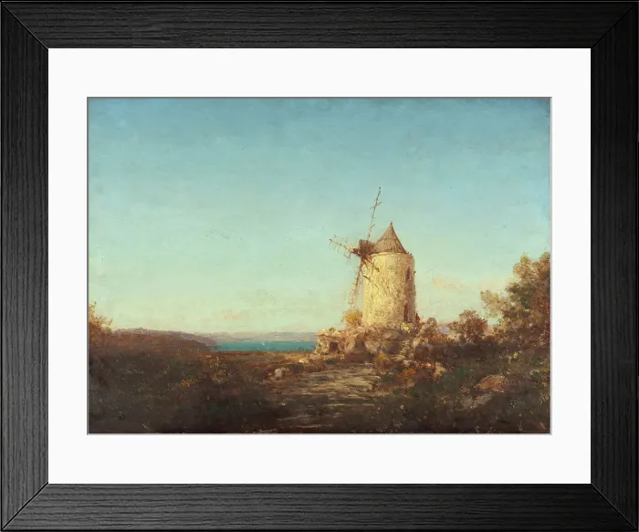 Framed Print : Moulin de Saint-Mitre, près de Martigues, between 1890 and 1895. Creator: Felix Francois Georges Philibert Ziem Framed Print : Moulin de Saint-Mitre, près de Martigues, between 1890 and 1895. Creator: Felix Francois Georges Philibert Ziem