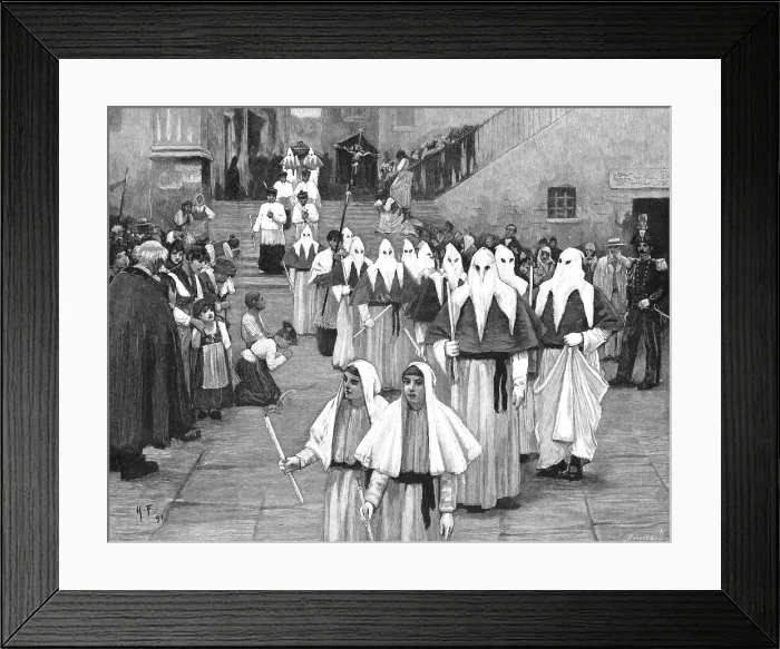 Framed Print : A Funeral in the Island of Capri, Southern Italy; Society of the Misericordia or... 1891. Creator: Unknown. A Funeral in the Island of Capri, Southern Italy; Society of the Misericordia or... 1891. Creator: Unknown Framed Print : A Funeral in the Island of Capri, Southern Italy; Society of the Misericordia or... 1891. Creator: Unknown. A Funeral in the Island of Capri, Southern Italy; Society of the Misericordia or... 1891. Creator: Unknown