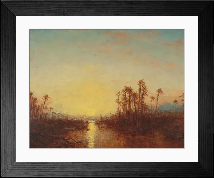 Framed Print : Khartoum, coucher de soleil, between 1885 and 1890. Creator: Felix Francois Georges Philibert Ziem Framed Print : Khartoum, coucher de soleil, between 1885 and 1890. Creator: Felix Francois Georges Philibert Ziem