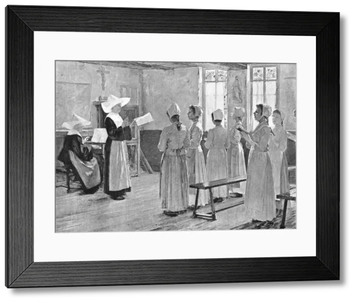 Framed Print : The Singing Lesson, after W Gay, 1891. Creator: Unknown Framed Print : The Singing Lesson, after W Gay, 1891. Creator: Unknown