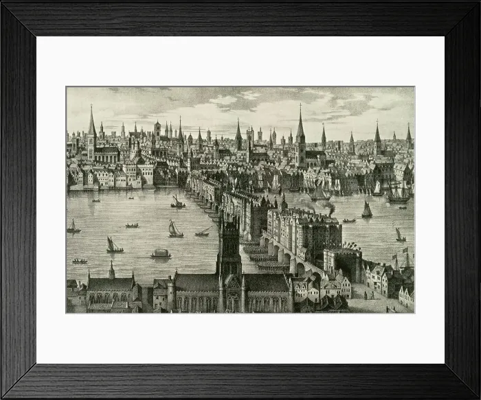 Framed Print : The Old Bridge, The Only Bridge Over the Thames Until 1750, Stood for Six and a Half Cent... 1937 Creator: Unknown. The Old Bridge, The Only Bridge Over the Thames Until 1750, Stood for Six and a Half Cent... 1937 Creator: Unknown Framed Print : The Old Bridge, The Only Bridge Over the Thames Until 1750, Stood for Six and a Half Cent... 1937 Creator: Unknown. The Old Bridge, The Only Bridge Over the Thames Until 1750, Stood for Six and a Half Cent... 1937 Creator: Unknown