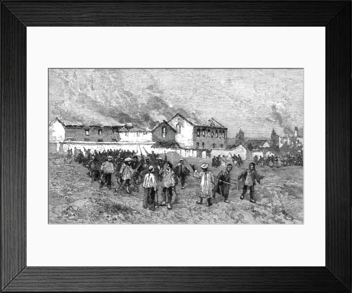 Framed Print : The Chinese Outrages - The Riots in the Foreign Concessions at Ichang on the Upper Yangtze... 1891 Creator: Unknown Framed Print : The Chinese Outrages - The Riots in the Foreign Concessions at Ichang on the Upper Yangtze... 1891 Creator: Unknown