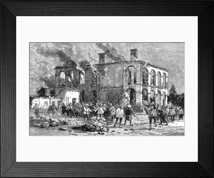 Framed Print : The Chinese Outrages - The Riots in the Foreign Concessions at Ichang on the Upper Yangtze, 1891 Creator: Unknown Framed Print : The Chinese Outrages - The Riots in the Foreign Concessions at Ichang on the Upper Yangtze, 1891 Creator: Unknown