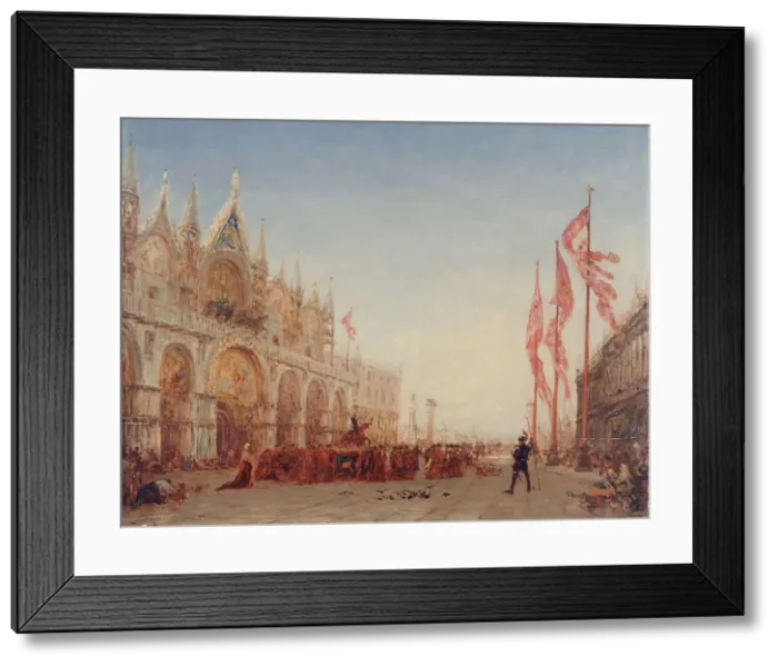 Framed Print : Venise, procession de la Saint-Georges, c.1870. Creator: Felix Francois Georges Philibert Ziem Framed Print : Venise, procession de la Saint-Georges, c.1870. Creator: Felix Francois Georges Philibert Ziem