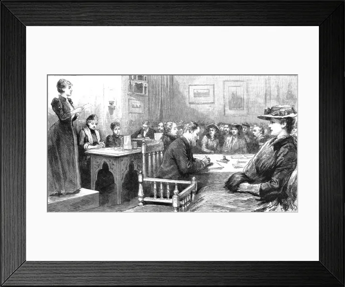 Framed Print : Conference of the Women's Franchise League in Russell Square, 1891. Creator: Unknown Framed Print : Conference of the Women's Franchise League in Russell Square, 1891. Creator: Unknown