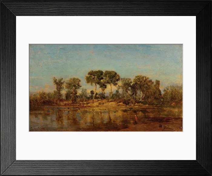 Framed Print : Le Rhône entre Arles et Avignon, between 1860 and 1865. Creator: Felix Francois Georges Philibert Ziem Framed Print : Le Rhône entre Arles et Avignon, between 1860 and 1865. Creator: Felix Francois Georges Philibert Ziem