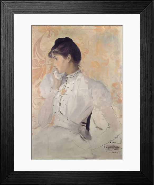 Framed Print : Portrait thought to be of Henriette Chabot, 1886. Creator: Jacques Emile Blanche Framed Print : Portrait thought to be of Henriette Chabot, 1886. Creator: Jacques Emile Blanche