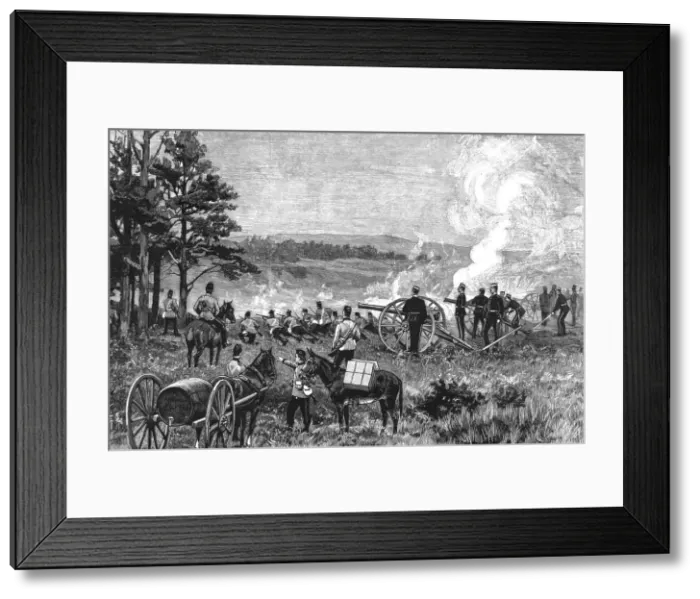 Framed Print : Military Manoeuvres at Aldershot: A Sham Fight; A Field Battery at Work; A Safe Position, 1891. Creator: Unknown Framed Print : Military Manoeuvres at Aldershot: A Sham Fight; A Field Battery at Work; A Safe Position, 1891. Creator: Unknown
