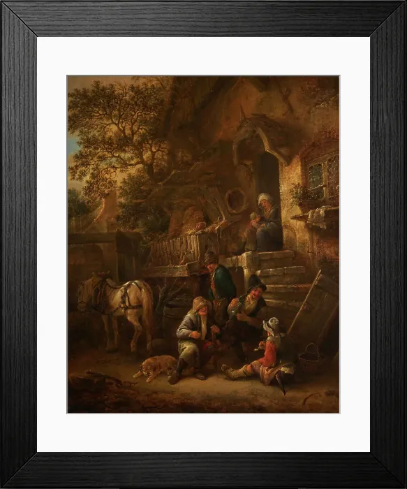 Framed Print : Farmyard, between 1640 and 1649. Creator: Isaac van Ostade Framed Print : Farmyard, between 1640 and 1649. Creator: Isaac van Ostade