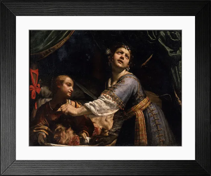 Framed Print : Judith and Her Maidservant with the Head of Holofernes, 1645. Creator: Canlassi (Called Cagnacci), Guido (Guidobaldo) (1601-1663) Framed Print : Judith and Her Maidservant with the Head of Holofernes, 1645. Creator: Canlassi (Called Cagnacci), Guido (Guidobaldo) (1601-1663)