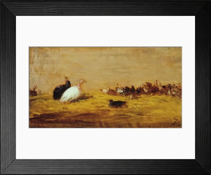 Framed Print : Les dindons, between 1850 and 1855. Creator: Felix Francois Georges Philibert Ziem Framed Print : Les dindons, between 1850 and 1855. Creator: Felix Francois Georges Philibert Ziem