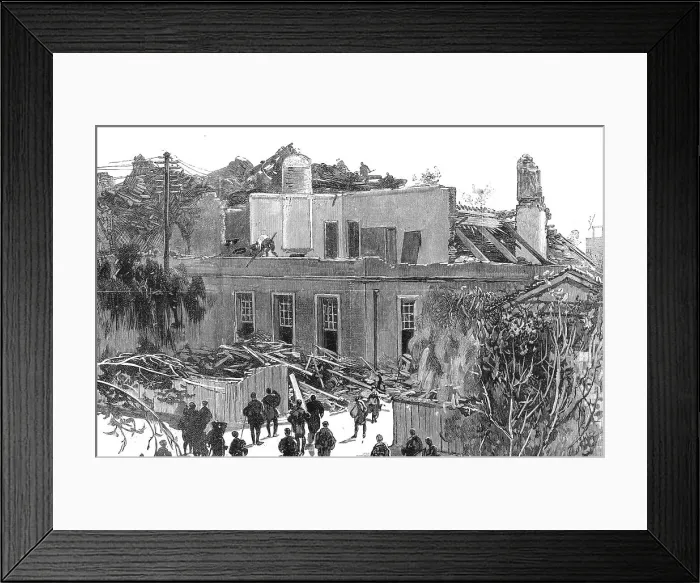 Framed Print : The Great Earthquake in Japan; The Wreck of the Post Office at Nagoya, 1891. Creator: Unknown Framed Print : The Great Earthquake in Japan; The Wreck of the Post Office at Nagoya, 1891. Creator: Unknown