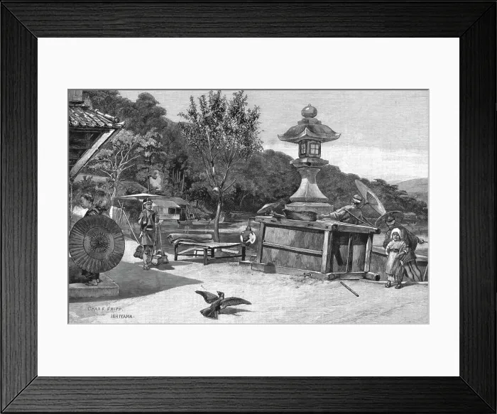 Framed Print : Ishiyama, on the Banks of the Seta River, 1891. Creator: Charles Edwin Fripp. Ishiyama, on the Banks of the Seta River, 1891. Creator: Charles Edwin Fripp Framed Print : Ishiyama, on the Banks of the Seta River, 1891. Creator: Charles Edwin Fripp. Ishiyama, on the Banks of the Seta River, 1891. Creator: Charles Edwin Fripp