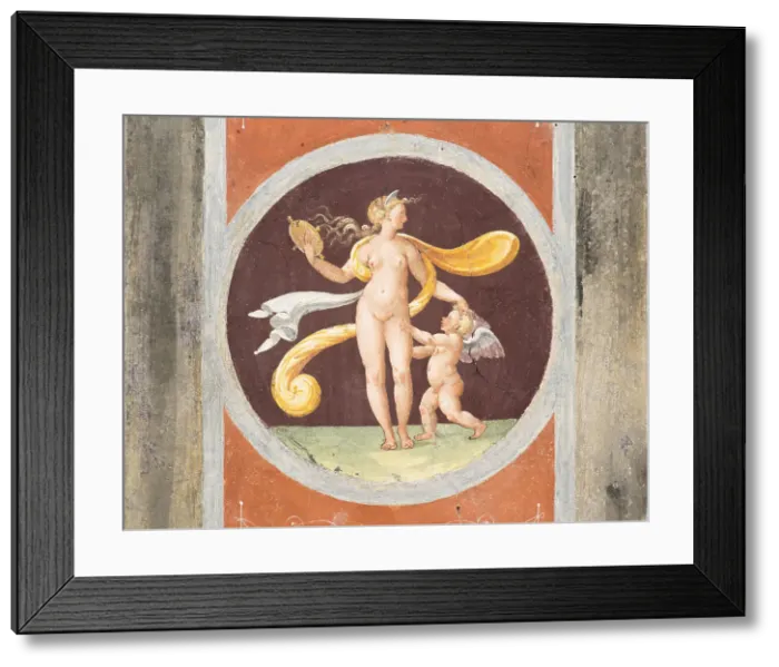 Framed Print : Venus with the mirror, 1527. Creator: Roman-Pompeian wall painting