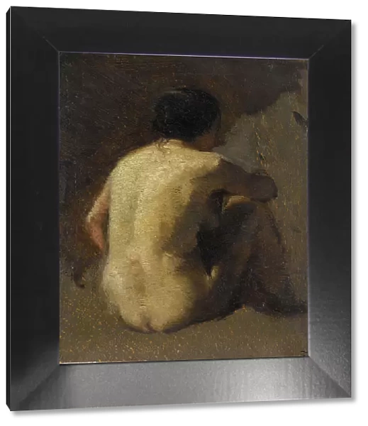 Femme nue assise, vue de dos, between 1845 and 1848. Creator: Felix Francois Georges Philibert Ziem