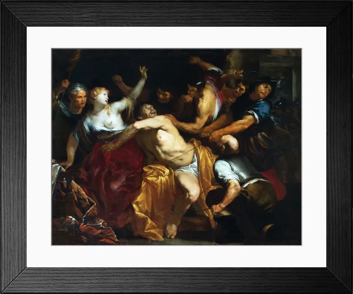 Framed Print : Samson Captured by the Philistines, First Half of 17th cen. Creator: De Ferrari, Orazio (1607-1657) Framed Print : Samson Captured by the Philistines, First Half of 17th cen. Creator: De Ferrari, Orazio (1607-1657)