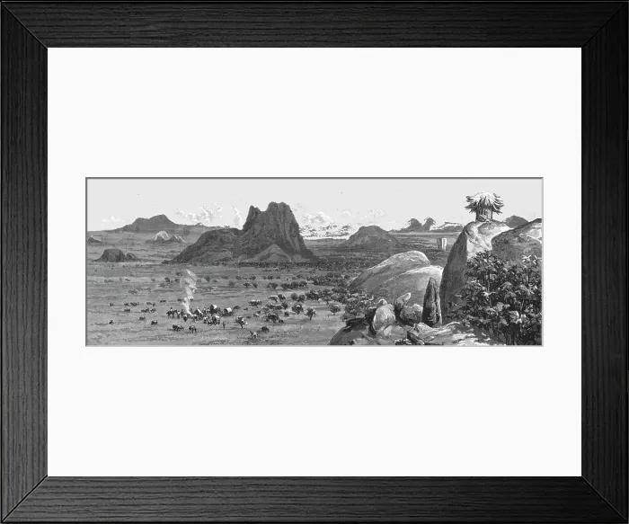 Framed Print : Lord Randolph Churchill in South Africa; A Sketch of the Country from Matipi's Kraal, 1891. Creator: Unknown Framed Print : Lord Randolph Churchill in South Africa; A Sketch of the Country from Matipi's Kraal, 1891. Creator: Unknown