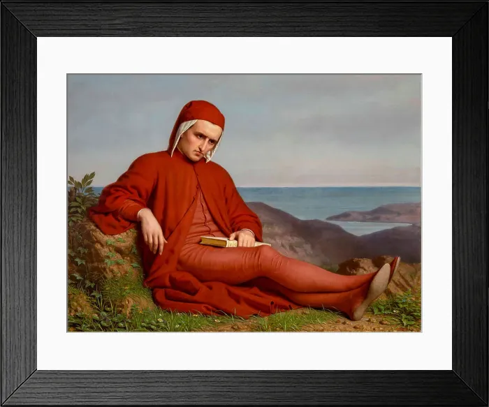 Framed Print : Dante in exile, c. 1861. Creator: Petarlini (Peterlin), Domenico (1822-1897 / 98) Framed Print : Dante in exile, c. 1861. Creator: Petarlini (Peterlin), Domenico (1822-1897 / 98)