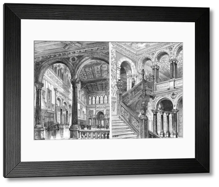 Framed Print : Hewell Grange, Birmingham; The Great Hall and The Great Staircase, 1891. Creator: Unknown Framed Print : Hewell Grange, Birmingham; The Great Hall and The Great Staircase, 1891. Creator: Unknown