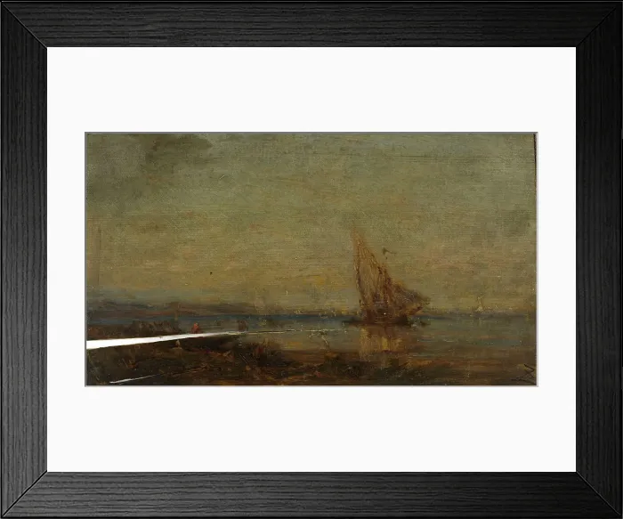 Framed Print : Devant Martigues, la voile jaune, c.1875. Creator: Felix Francois Georges Philibert Ziem Framed Print : Devant Martigues, la voile jaune, c.1875. Creator: Felix Francois Georges Philibert Ziem