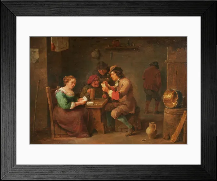Framed Print : The Card Party, c.1670. Creator: David Teniers II Framed Print : The Card Party, c.1670. Creator: David Teniers II