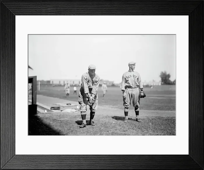 Framed Print : Clyde Engle, Left; Neal Ball, Right; Boston Al (Baseball), 1913. Creator: Harris & Ewing. Clyde Engle, Left; Neal Ball, Right; Boston Al (Baseball), 1913. Creator: Harris & Ewing