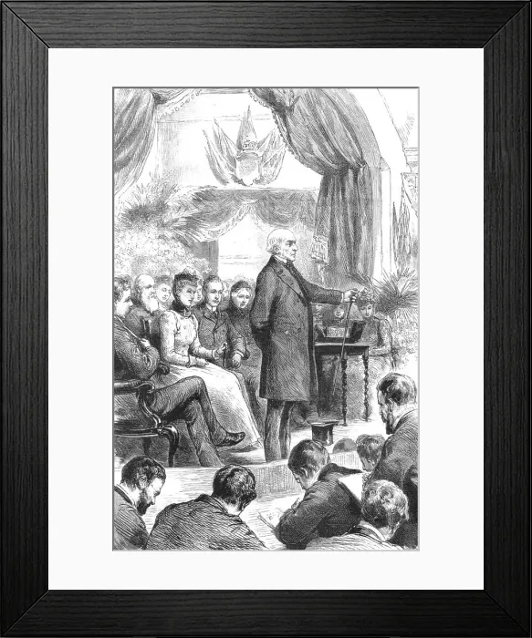 Framed Print : Mr Gladstone Opening a New Hall at Port Sunlight, Cheshire, 1891. Creator: Unknown Framed Print : Mr Gladstone Opening a New Hall at Port Sunlight, Cheshire, 1891. Creator: Unknown