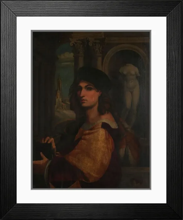 Framed Print : Portrait of the artist, copy after self-portrait of Domenico Capriolo. Creator: Unknown Framed Print : Portrait of the artist, copy after self-portrait of Domenico Capriolo. Creator: Unknown