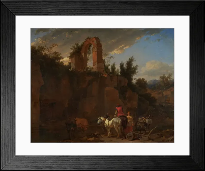 Framed Print : Watering Place, 1655. Creator: Nicolaes Berchem Framed Print : Watering Place, 1655. Creator: Nicolaes Berchem