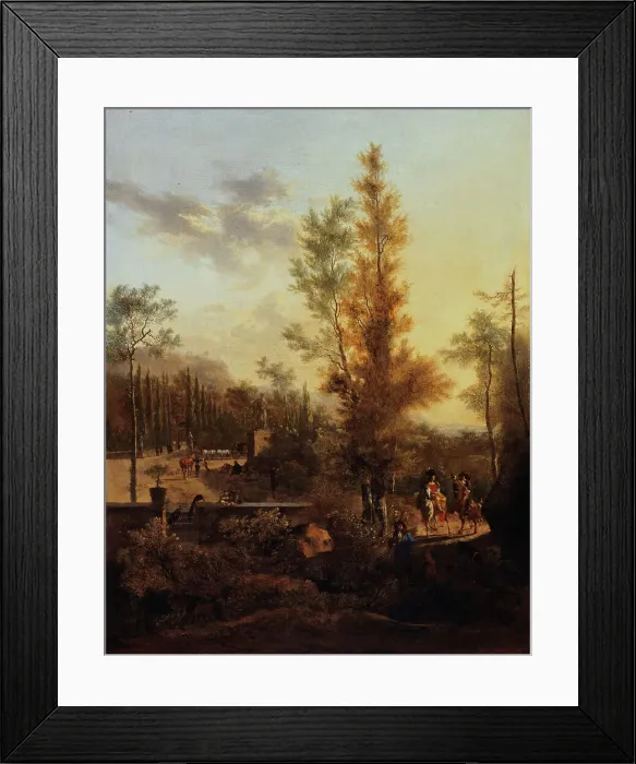 Framed Print : Departure for the hunt, 1666. Creator: Frederik de Moucheron Framed Print : Departure for the hunt, 1666. Creator: Frederik de Moucheron