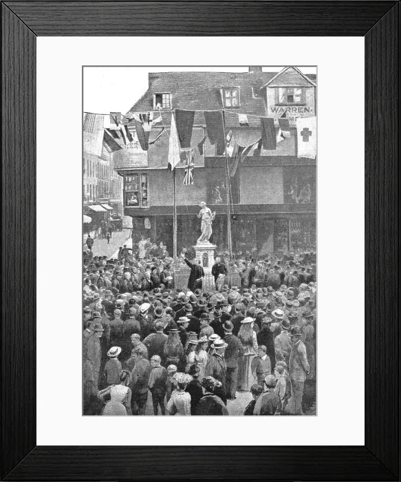 Framed Print : The Unveiling of the Marlowe Memorial at Canterbury, Mr. Henry Irving deleivering his... 1891. Creator: Unknown Framed Print : The Unveiling of the Marlowe Memorial at Canterbury, Mr. Henry Irving deleivering his... 1891. Creator: Unknown