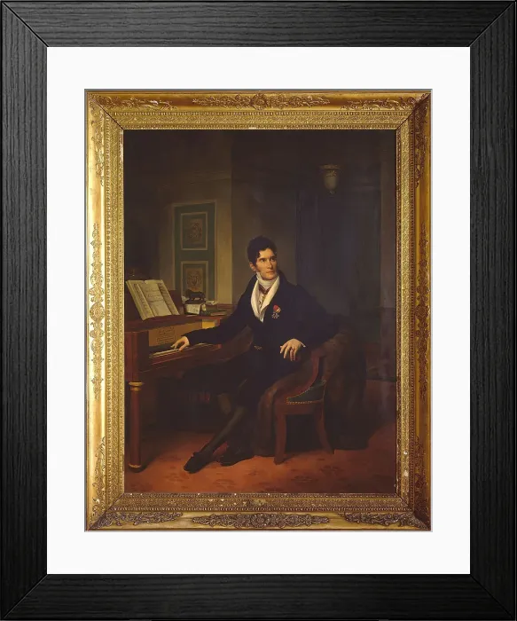 Framed Print : Portrait of the conductor and composer Gaspare Spontini (1774-1851), 1825. Creator: Hersent, Louis (1777-1860) Framed Print : Portrait of the conductor and composer Gaspare Spontini (1774-1851), 1825. Creator: Hersent, Louis (1777-1860)