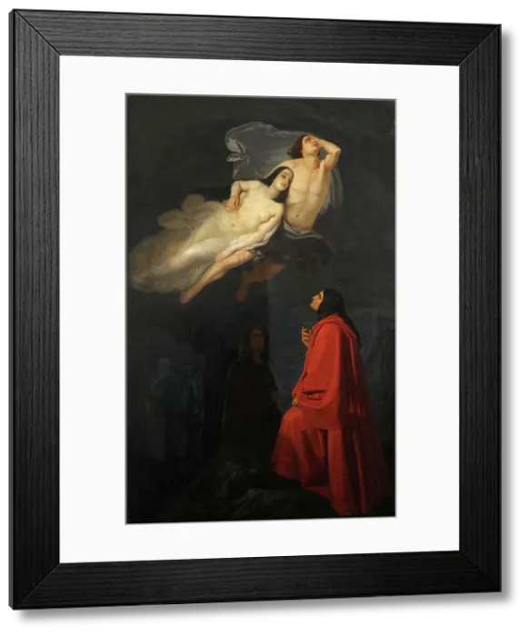 Framed Print : Dante and Virgil encounter Paolo and Francesca, 1846. Creator: Frascheri, Giuseppe (1809-1886) Framed Print : Dante and Virgil encounter Paolo and Francesca, 1846. Creator: Frascheri, Giuseppe (1809-1886)