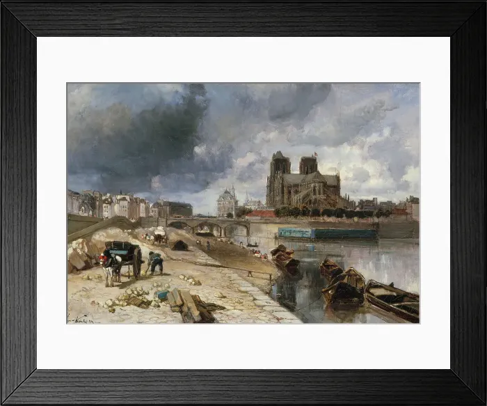 Framed Print : Notre-Dame seen from Quai de la Tournelle, 1852. Creator: Johan Barthold Jongkind Framed Print : Notre-Dame seen from Quai de la Tournelle, 1852. Creator: Johan Barthold Jongkind