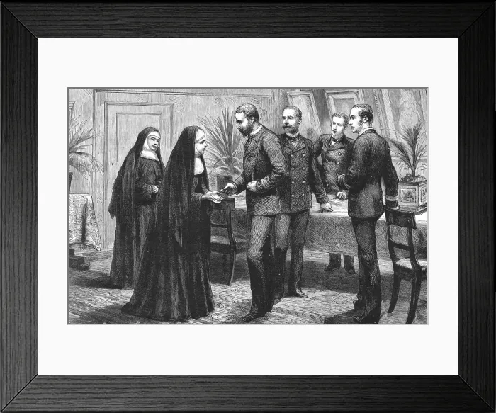 Framed Print : With the Mediterranean Squadron - A Visit of The Sisters of the Poor to a Man of War, 1891. Creator: Unknown Framed Print : With the Mediterranean Squadron - A Visit of The Sisters of the Poor to a Man of War, 1891. Creator: Unknown