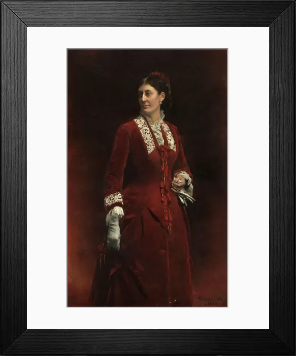 Framed Print : Portrait of Madame Georges Ehrler, 1880. Creator: Leon Joseph Florentin Bonnat Framed Print : Portrait of Madame Georges Ehrler, 1880. Creator: Leon Joseph Florentin Bonnat