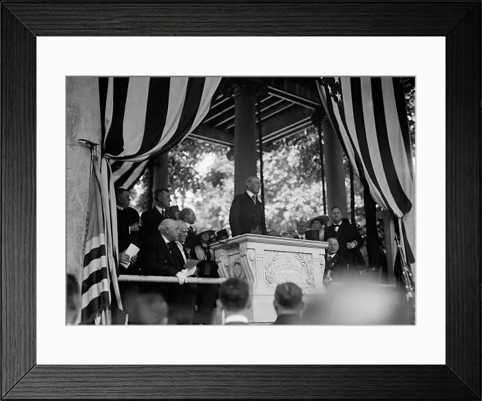 Framed Print : President Wilson Speaking, Memorial Day, Arlington National Cemetery, 1917. Creator: Harris & Ewing. President Wilson Speaking, Memorial Day, Arlington National Cemetery, 1917. Creator: Harris & Ewing Framed Print : President Wilson Speaking, Memorial Day, Arlington National Cemetery, 1917. Creator: Harris & Ewing. President Wilson Speaking, Memorial Day, Arlington National Cemetery, 1917. Creator: Harris & Ewing