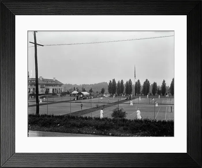 Framed Print : Columbia Country Club - Tennis Courts, 1917. Creator: Harris & Ewing. Columbia Country Club - Tennis Courts, 1917. Creator: Harris & Ewing Framed Print : Columbia Country Club - Tennis Courts, 1917. Creator: Harris & Ewing. Columbia Country Club - Tennis Courts, 1917. Creator: Harris & Ewing