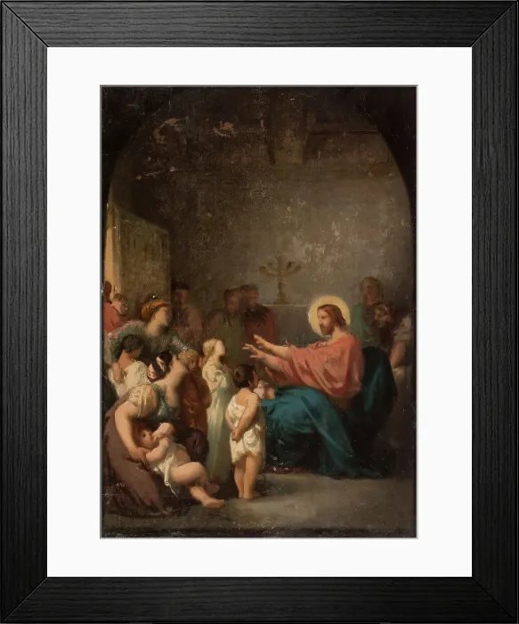 Framed Print : Sketch for the church of Saint-Etienne-du-Mont: Jesus and the little children, 1864. Creator: Felix Giacomotti Framed Print : Sketch for the church of Saint-Etienne-du-Mont: Jesus and the little children, 1864. Creator: Felix Giacomotti